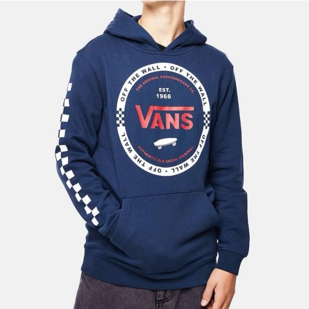 Vans off the wall kids navy blue hoodie size kids XL - Picture 5 of 5